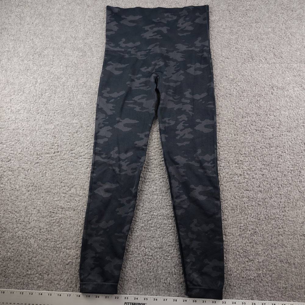 Spanx Look at Me Now Seamless Leggings XL Black Camo High Waist Activewear